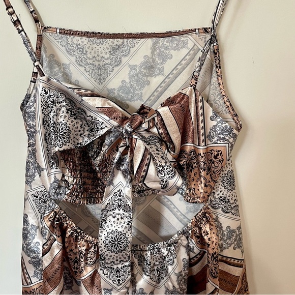 Ricki's Y2K Style Square Neck Satin Bandana Print Dress Size Small - Picture 8 of 12